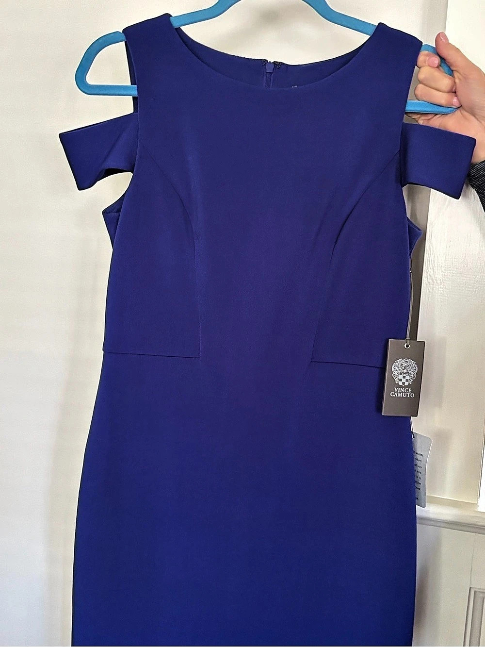 Vince Camuto Cold-Shoulder Sheath Dress Blue Size 6 NWT
